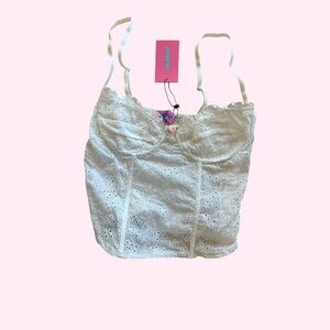 White Eyelet Camisole Corset Top